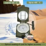 URBAN BOX Compass Survival Multifunctional Tactical Army Green Military Compass with Lanyard Carrying Bag Manual Waterproof Shakeproof Lensatic Sighting Compass for Hiking Camping Hunting Trip Outdoor - Image 5