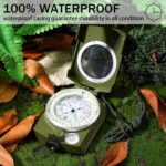 URBAN BOX Compass Survival Multifunctional Tactical Army Green Military Compass with Lanyard Carrying Bag Manual Waterproof Shakeproof Lensatic Sighting Compass for Hiking Camping Hunting Trip Outdoor - Image 7