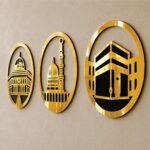 Mad Masters Islamic Wall Decor, Allah & Muhammad Calligraphy Frame for Home, Living Room, Ramadan & Eid Decoration, Muslim Gifts (30.5 x 30.5 cm each, Black & Golden, Set of 3 piece, Round) - Image 5