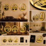 Mad Masters Islamic Wall Decor, Allah & Muhammad Calligraphy Frame for Home, Living Room, Ramadan & Eid Decoration, Muslim Gifts (30.5 x 30.5 cm each, Black & Golden, Set of 3 piece, Round) - Image 7