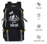 perfect star Rucksack Hiking Trekking Travel Backpack For Shoe Compartment,Spacious Outdoor Sport Campaing Bag, 75 Litres, Black - Image 3