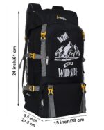 perfect star Rucksack Hiking Trekking Travel Backpack For Shoe Compartment,Spacious Outdoor Sport Campaing Bag, 75 Litres, Black - Image 4