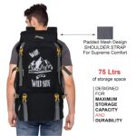 perfect star Rucksack Hiking Trekking Travel Backpack For Shoe Compartment,Spacious Outdoor Sport Campaing Bag, 75 Litres, Black - Image 7