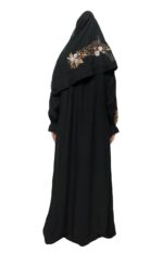 Black Abaya Embroidery Work Burqa For Women Elegant Modest Wear Islamic Naqab Stylish Dubai Abaya Farasha Full Length - Image 5
