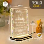 Personalized Dad Acrylic LED Lamp with Islamic Hadith Quote | Warm White USB Night Light for Father | Custom Name Gift from Daughter or Son | Muslim Home Decor Table Lamp (6x8 Inch) - Image 3