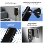 boAt 65W GaN Nano Charger, Fast Charging PD, PPS & QC 3.0 in Ultra-Slim Body,Foldable US Flat Pins & Snap-On Indian Round-Pin; GaN Chip Tech; USB-C & USB-A Output, Free Type-C to C Cable(Carbon Black) - Image 3