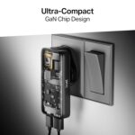 boAt 65W GaN Nano Charger, Fast Charging PD, PPS & QC 3.0 in Ultra-Slim Body,Foldable US Flat Pins & Snap-On Indian Round-Pin; GaN Chip Tech; USB-C & USB-A Output, Free Type-C to C Cable(Carbon Black) - Image 5