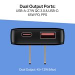 boAt 65W GaN Nano Charger, Fast Charging PD, PPS & QC 3.0 in Ultra-Slim Body,Foldable US Flat Pins & Snap-On Indian Round-Pin; GaN Chip Tech; USB-C & USB-A Output, Free Type-C to C Cable(Carbon Black) - Image 7