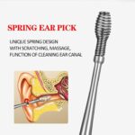 Stainless Steel Earwax Remover Kit/Ear Curette Safety Cleaner with Brush and Storage Box - Set of 6 (Silver) - Image 4