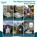 Restoom Hygiene Kit (Box of 5 Kits) | 6 Essentials all-in-one - Toilet Seat Cover, Toilet Seat Wiper, Soap, Sanitizer, Wet Wipe, Tissues | Pocket Sized, Comprehensive Care Package | Public Toilets, Travel, Trains, Highway, Bus Journeys - Image 4