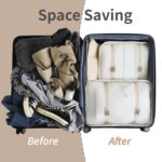 7 Set Travel Organizer Bag/Packing Cubes/Bags for Luggage/Suitcases/Travel Accessories/Compression Storage Shoe Bag/Clothing Underwear for Man & Womenl Nylon (Beige) - Image 7
