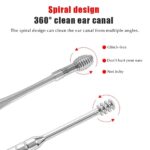 BLINE Ear Wax Cleaner Reusable Ear Cleaning Tool Set with Storage Box Ear Wax Remover Tool Kit with Ear Cleaner and Spring Ear Buds Cleaner 6 Pcs Stainless Steel - Image 3