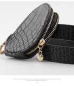 Women's Round Textured Sling Bag, Black | PU Leather, Adjustable Strap, Metal Buckle, Crossbody Purse, Casual, Party & Travel Use - Image 3