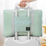 Foldable Travel Duffel Bag, Mint Green, Lightweight with Pouch, Water Resistant Nylon - Image 3