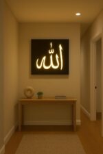 DAYDREAM PICTUREX Art Allah Mohammad Saw Black Gold Religious Frame Islamic home Office Shop Walldecor Painting, Bedroom Wall Hanging Islamic LED Frame, Home Decoration Items - Image 3