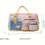 Lightweight Nylon Duffle Bag Multi-Pocket Travel & Sports Shoulder Bag for Women with Wet Pocket & Shoe Compartment, Weekender Overnight Luggage - Image 5