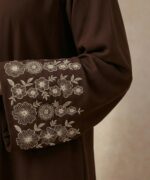 Women Premium Firdous Fabric Embroidered Abaya Burqa with Designer Floral Sleeve Work | Elegant Modest Wear | Classic Fit | Long Sleeves | Without Dupatta - Image 5
