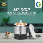 CG - EKMTSS12 SS 1.2 Ltr 600W Multipupose Kettle 1350W with Steamer, Egg Boiler, Variable Temperature Settings, Wide Mouth, Tea, Coffee, Egg, See Through Lid, 2Yr Replacement Manufacturer Warranty - Image 3