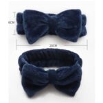 Coral Velvet Bow Headband | Soft Plush Headband for Makeup Removal Face Wash Skincare - Image 3