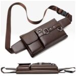 Unisex Waist Bag | Travel Pouch, Passport Holder | Perfect for Hiking, Walking, Travelling | Lightweight Crossbody Chest Bag for Men and Women (Brown) - Image 3