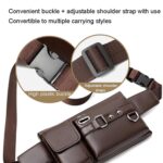 Unisex Waist Bag | Travel Pouch, Passport Holder | Perfect for Hiking, Walking, Travelling | Lightweight Crossbody Chest Bag for Men and Women (Brown) - Image 5