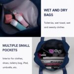 Nylon 41L Expandable Travel Duffle Bag for Women | Foldable Waterproof Luggage Hand Bag | Lightweight Vanity Travel Bag for Ladies | Large Capacity Carry Bag for Trips & Daily Use (Dark Blue) - Image 3