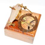 Alpha Kart Antique Brass Pocket Compass 2.5 inch, Marine Robert Frost Sundial Vintage Compass - Image 4