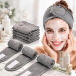 Facial Bands Cotton Hair Band for Makeup Time Face Wash Hair Accessory Professional Women's Polycotton Facial Headbands, Facial Band For Women Men Adjustable Reusable Hair Band - Image 4