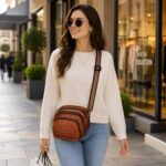 Leather Crescent Crossbody Bag for Women & Men, Water Resistant Half Moon Sling Bag with Adjustable Strap, Unisex Shoulder Chest & Waist Bag for Travel, Sports, Daily Use, Brown - Image 5