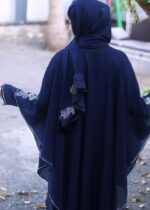 Blue Abaya Beads & Stone Work Burqa For Women Elegant Modest Wear Islamic Naqab Farasha - Image 6