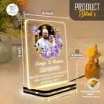 Personalized Islamic LED Lamp Couple Photo Umrah Mubarak | Acrylic Night Light | Muslim Gift for Hajj Celebration Home Decor | 6x8 inches - Image 3