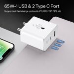 65W Trio Charger Adapter,3 Port USB Type C to A Fast Wall Charging Compatible with Nothing CMF Phone 1/Nothing Phone 2/2a/2a Plus/3a/3a Plus/Tablet & More, White | BIS Certified - Image 3