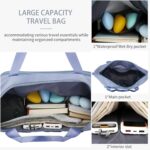 Wheel Bags for Travel Luggage Carry on Duffel Bag, Expandable Foldable Luggage Bag, Dry and Wet Separation Rolling Bag, Travel Totes for Women & Men (1Pcs)(Purple)-HE - Image 4