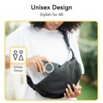 OBLIQUE Krescent Sleek Sling Bag for Men and Women | Small Black Crossbody Bag Made with Durable and Lightweight Polyester | Compact Design Fanny Pack with Adjustable Straps | Side Body Travel Bags - Image 8