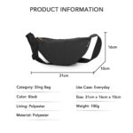 OBLIQUE Krescent Sleek Sling Bag for Men and Women | Small Black Crossbody Bag Made with Durable and Lightweight Polyester | Compact Design Fanny Pack with Adjustable Straps | Side Body Travel Bags - Image 9