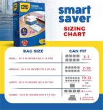 5 Large Smart Saver Vacuum bags for clothes with pump for Clothes, Packing, Blankets, Space Saver Vaccum Compression Zipper Storage Bags With Hand Pump, Airtight Reusable Packing Bags for travel - Image 3
