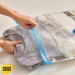5 Large Smart Saver Vacuum bags for clothes with pump for Clothes, Packing, Blankets, Space Saver Vaccum Compression Zipper Storage Bags With Hand Pump, Airtight Reusable Packing Bags for travel - Image 4