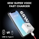 Kratos 65W Fast Charger Adapter & USB-A to Type C Cable Combo, Compatible with OnePlus, Realme, Xiaomi, Redmi, Oppo, Vivo & Other Smartphones, Type C Charger Supports Dash, Warp, Vooc,SuperVooc - Image 3