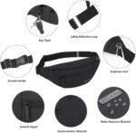 Waist Bag for Man Woman - Anti Theft, Waterproof Zippers and Back Pocket - Large Travel Waist Pouch, Fanny Pack, Belt & Hip Bag for Men, Women for Hiking, Passport, Gym (Black) (Black) - Image 4