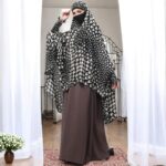 Bashariya Women’s Full Size Soft Chiffon Prayer Khimar Hijab with Lining – Lightweight Islamic Headscarf for Modest Muslim Wear – Full Coverage Black Hijab for Women & Girls - Black - Image 4