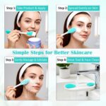 2 in 1 Silicone Face Mask Brush Pack of 2 Double Ended Facial Cleansing Scrubber and Mask Applicator Spatula for Cream Mud Mask Lip Care Skincare Tool Multicolor - Image 4
