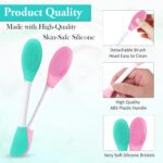 2 in 1 Silicone Face Mask Brush Pack of 2 Double Ended Facial Cleansing Scrubber and Mask Applicator Spatula for Cream Mud Mask Lip Care Skincare Tool Multicolor - Image 6