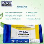 Dyna 1 Pack of 10 - Easy Bath Wet Wipes with Aloe Vera Extract. 32 x 32cms Wet Wipes for Adults and Patients. Moisturizing Bath. 10 Pulls/Pack- Microwaveable Bed Bath Towel Moq 10 - Image 4