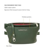 GARRTEN 528 Leather Crossbody Belt Bag | Luxury Italian Leather Fanny Pack for Men & Women | Waist Bag | Forest Green - Image 3