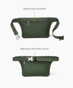 GARRTEN 528 Leather Crossbody Belt Bag | Luxury Italian Leather Fanny Pack for Men & Women | Waist Bag | Forest Green - Image 4