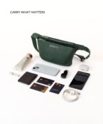 GARRTEN 528 Leather Crossbody Belt Bag | Luxury Italian Leather Fanny Pack for Men & Women | Waist Bag | Forest Green - Image 5