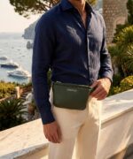 GARRTEN 528 Leather Crossbody Belt Bag | Luxury Italian Leather Fanny Pack for Men & Women | Waist Bag | Forest Green - Image 6