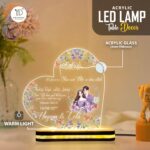 Islamic Couple Acrylic LED Lamp with Custom Names | Muslim Wedding Gift for Husband Wife | Personalized Night Light Decor | Quran Verse Lamp | Ramadan Eid Mubarak Gift |(5.5x5.5) Inch - Image 3