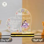 Islamic Couple Acrylic LED Lamp with Custom Names | Muslim Wedding Gift for Husband Wife | Personalized Night Light Decor | Quran Verse Lamp | Ramadan Eid Mubarak Gift |(5.5x5.5) Inch - Image 5