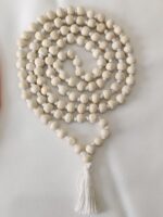 Original Neem Jap Mala 108 Beads Wood Rosary with White Zip Pouch for Chanting and Meditation - Image 3
